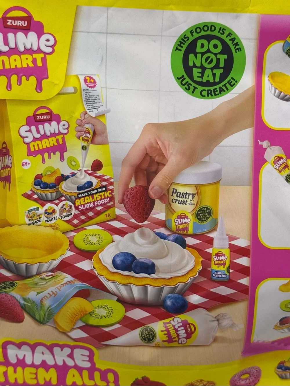 ZURU SLIME MART Small Bag FRUIT TART DIY Pretend Play Food 10 Piece Craft Set